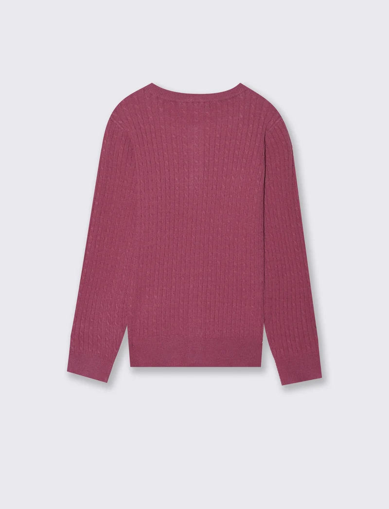 Cardigan girocollo - Viola malva