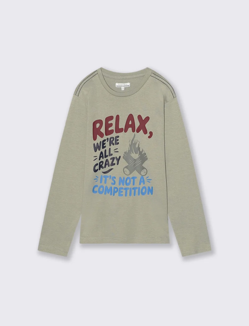 T-SHIRT IN JERSEY DI COTONE - Verde salvia