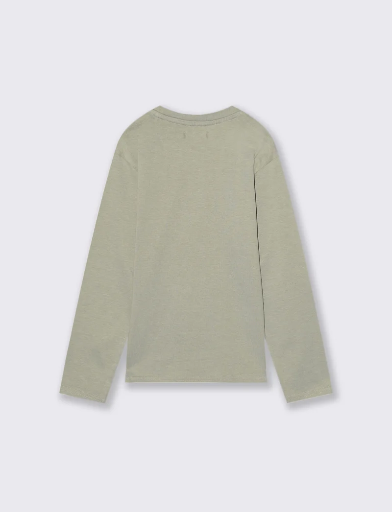 T-SHIRT IN JERSEY DI COTONE - Verde salvia