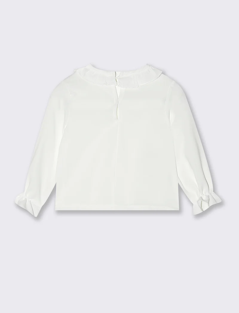 Blusa con rouche - Bianco