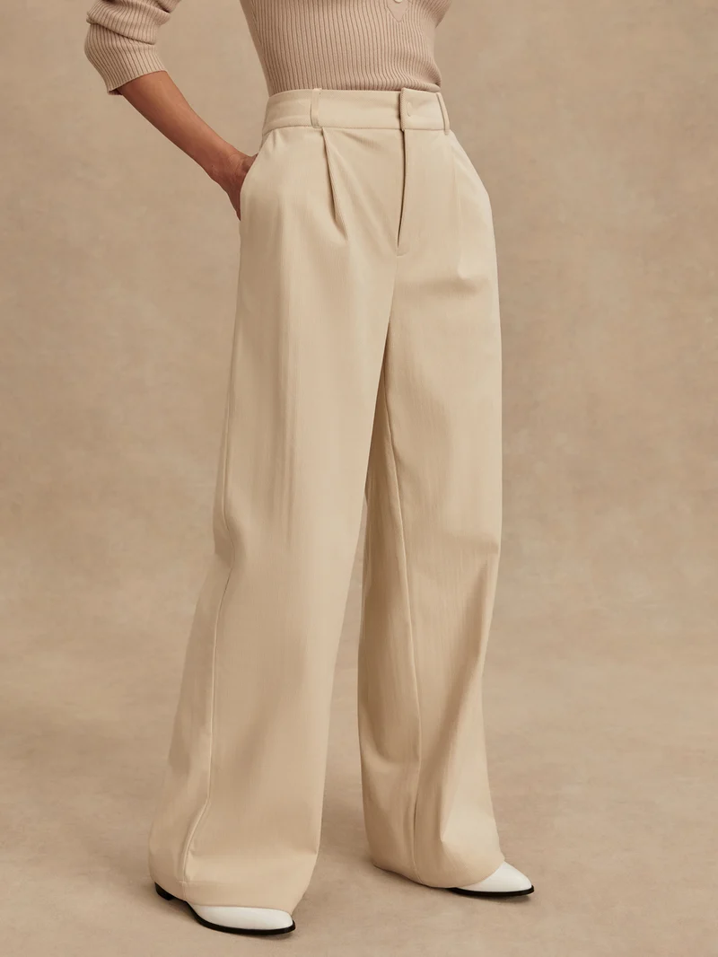 Plush Cord Wide Leg Trouser Long