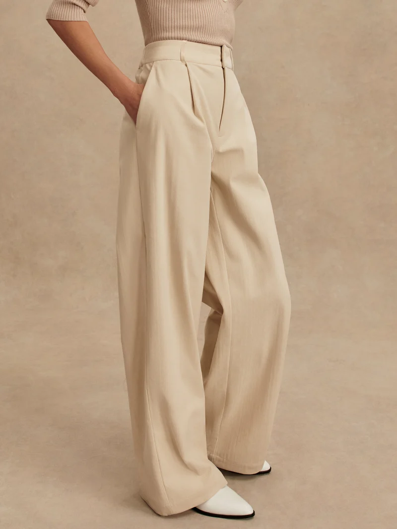 Plush Cord Wide Leg Trouser Regular