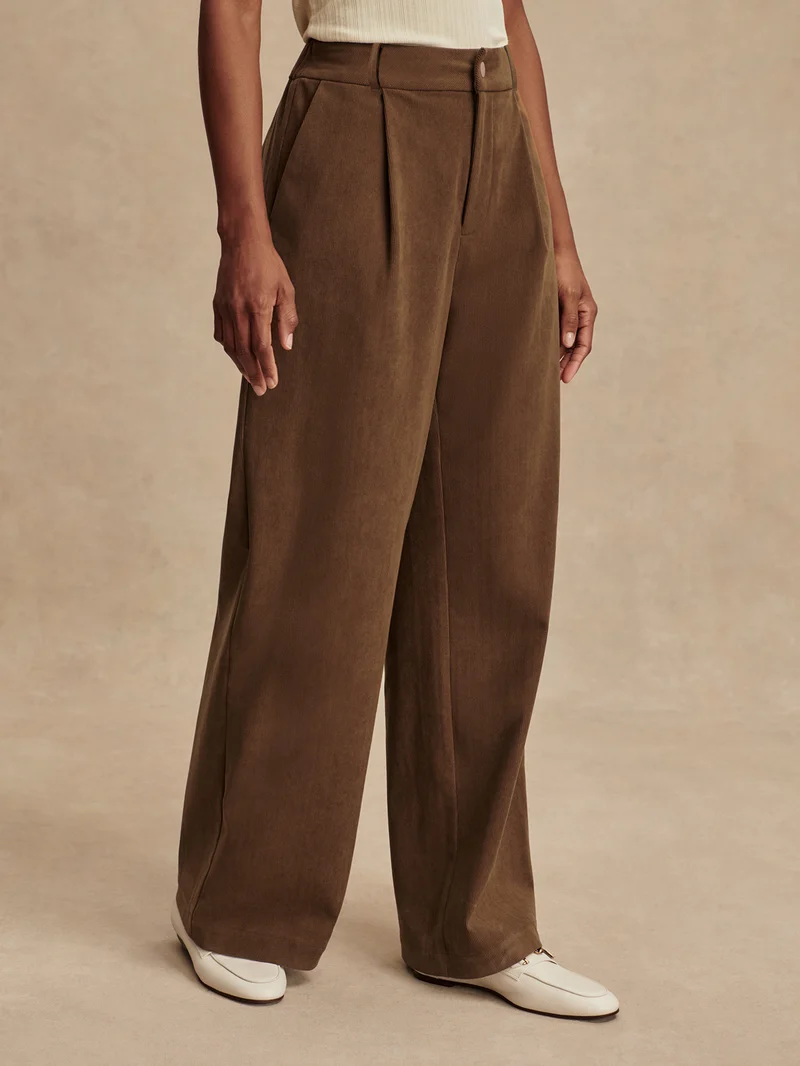 Plush Cord Wide Leg Trouser Regular