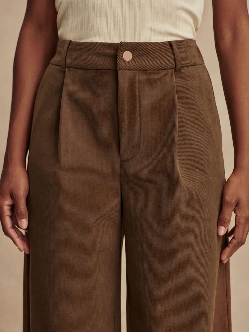 Plush Cord Wide Leg Trouser Regular