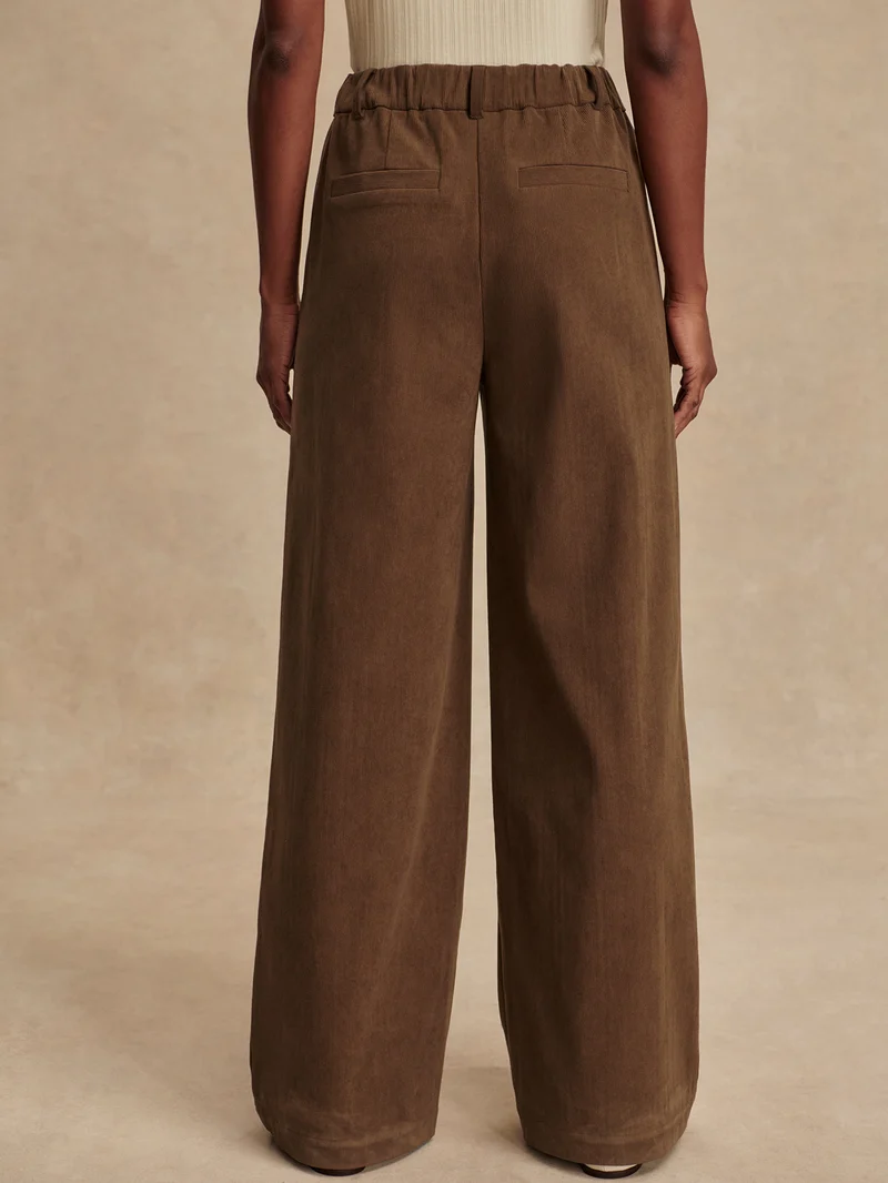 Plush Cord Wide Leg Trouser Regular