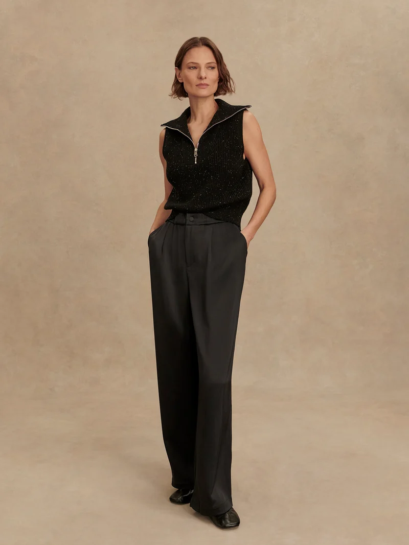 Light Satin Wide Leg Pant Long