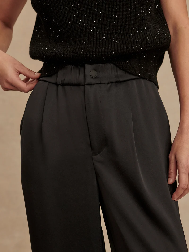 Light Satin Wide Leg Pant Long