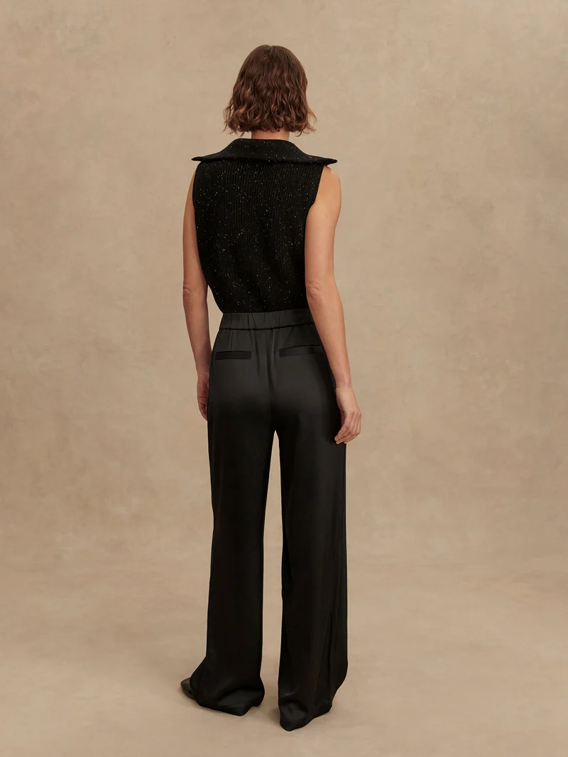Light Satin Wide Leg Pant Long