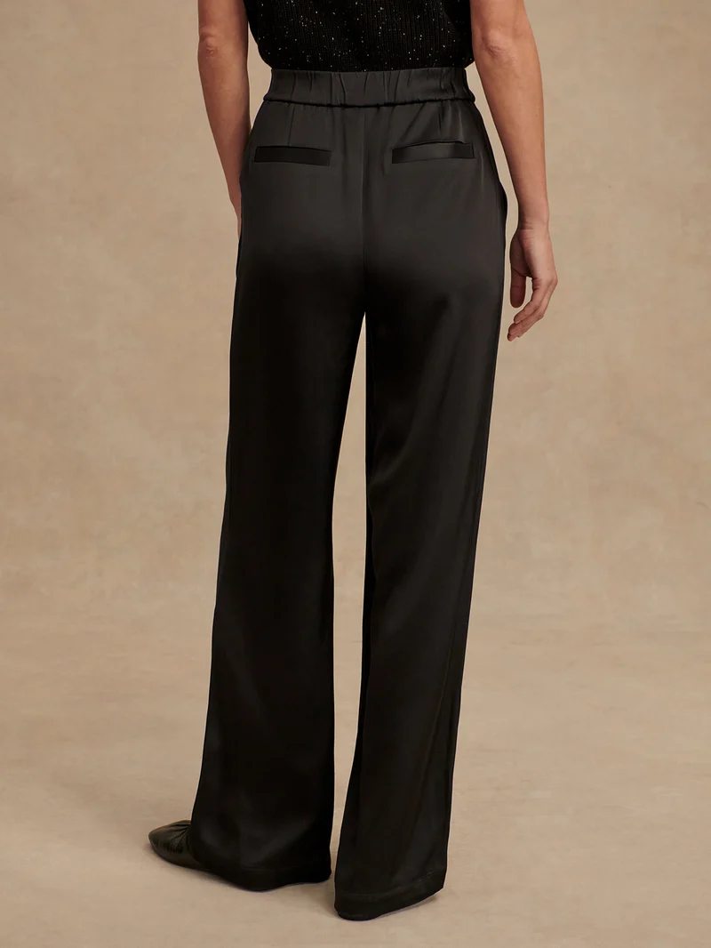 Light Satin Wide Leg Pant Long
