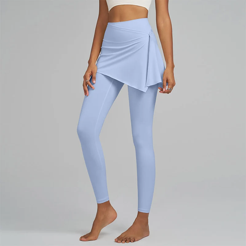Olivenorma Wickelrock-Details, hochtaillierte, bodenlange Damen-Yogahose