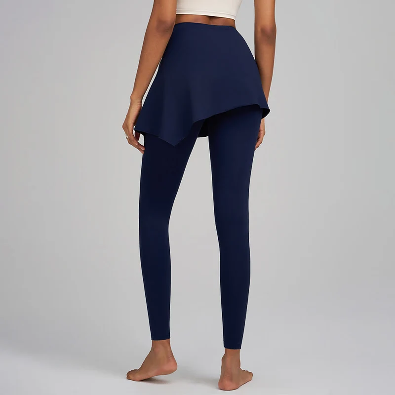Olivenorma Wickelrock-Details, hochtaillierte, bodenlange Damen-Yogahose
