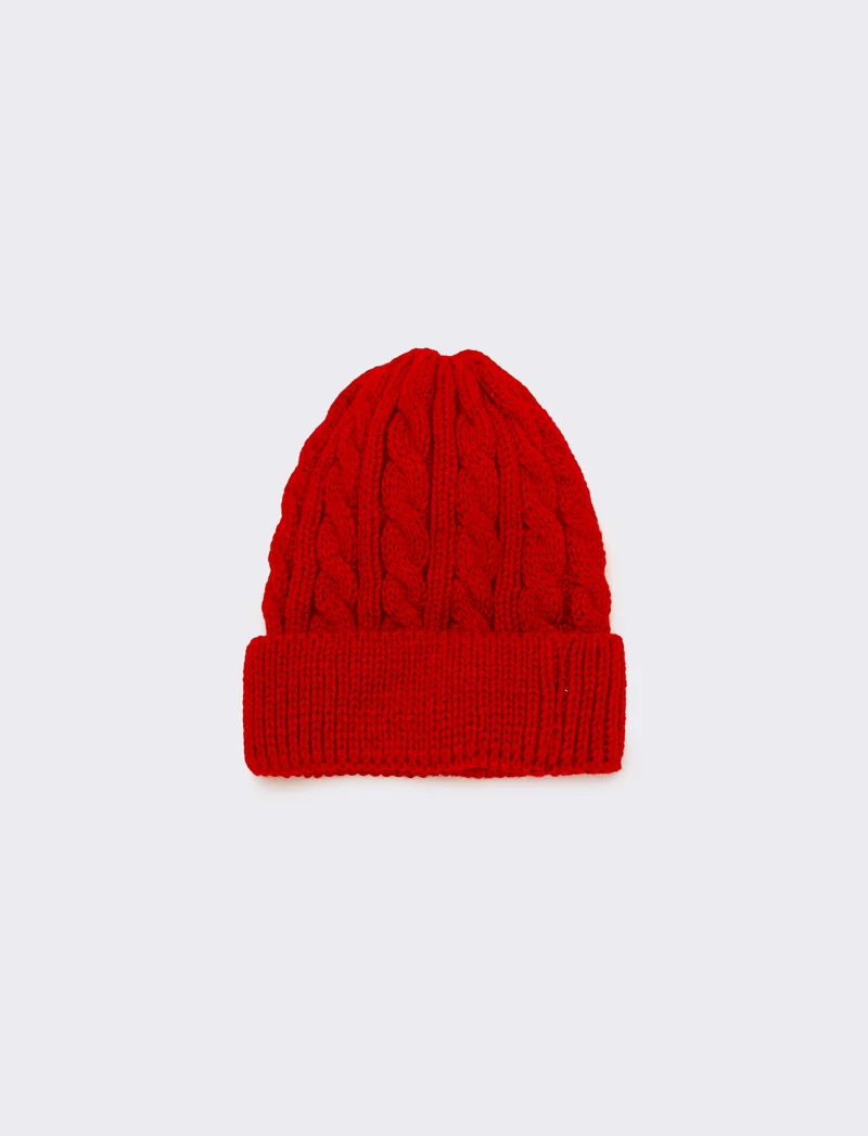Set cappello+collo trecce bambino - Rosso