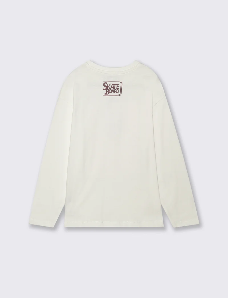 T-SHIRT MANICA LUNGA - Bianco latte