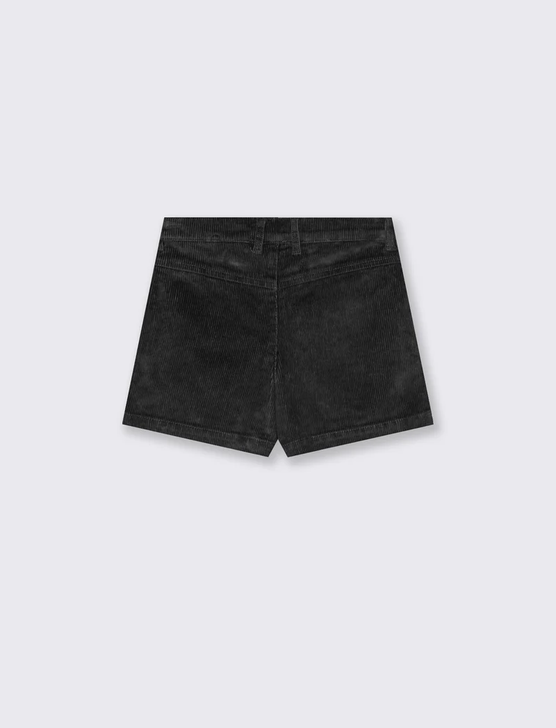 Short in velluto elastico da bambina - Nero