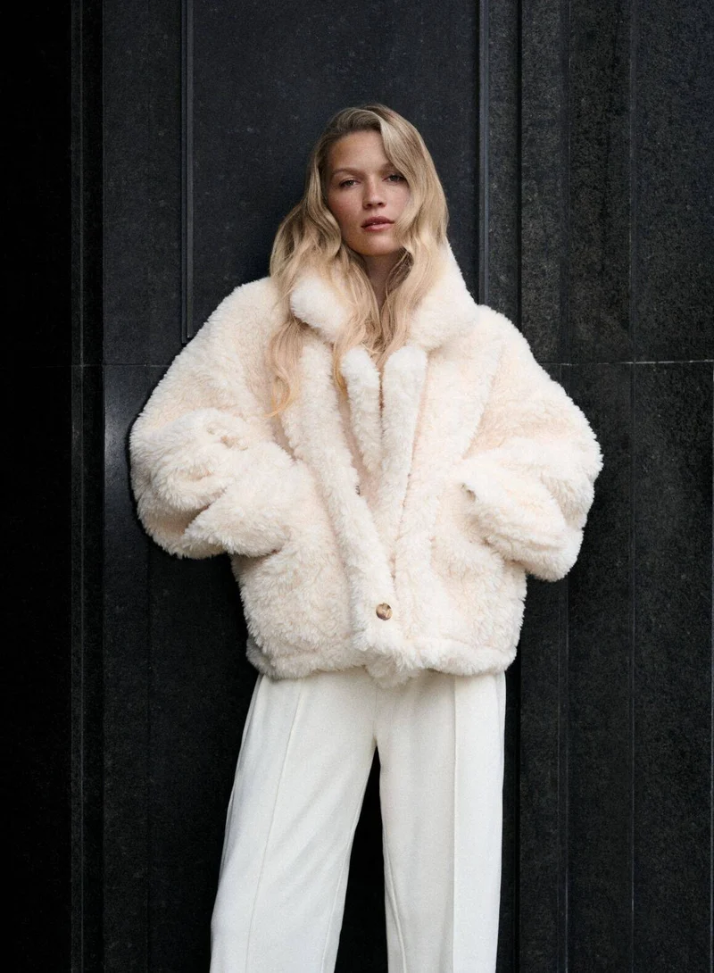 Cream Reversible Shearling Jacket