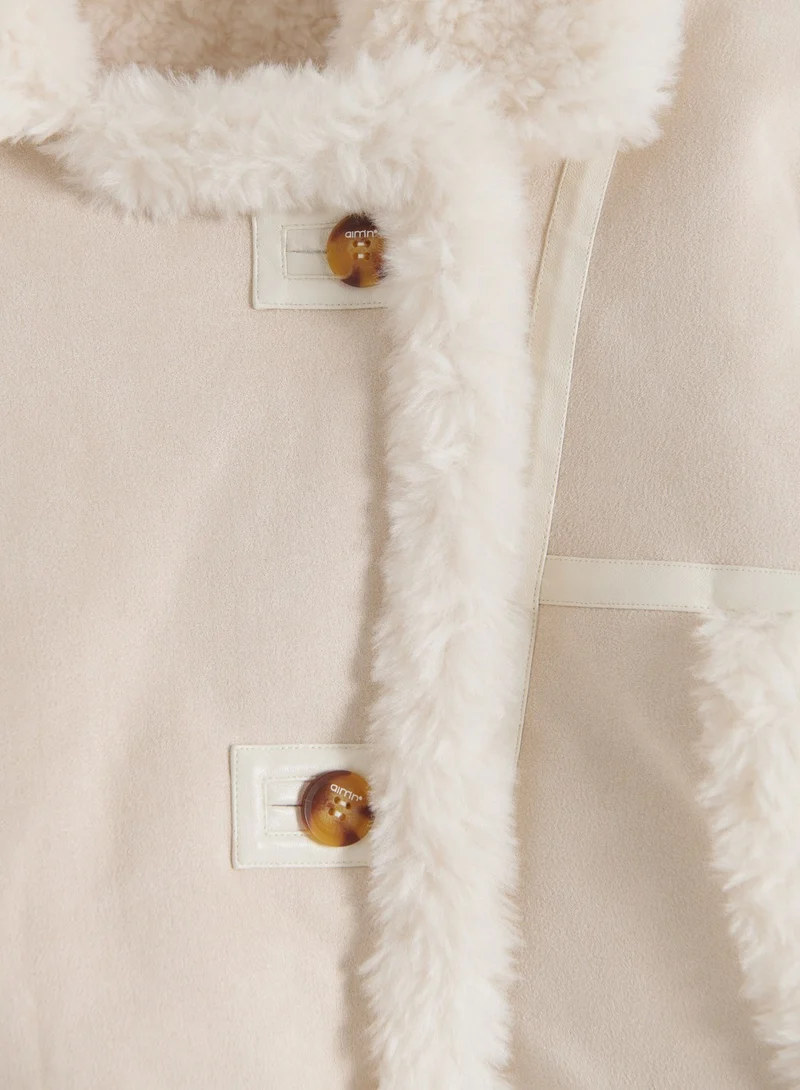 Cream Reversible Shearling Jacket