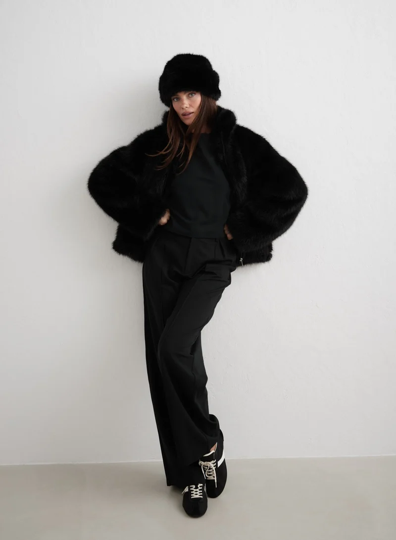 Black Faux Fur Jacket