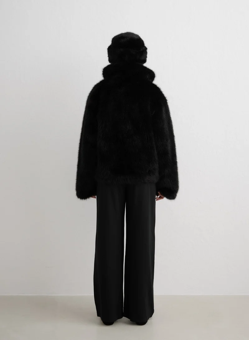 Black Faux Fur Jacket