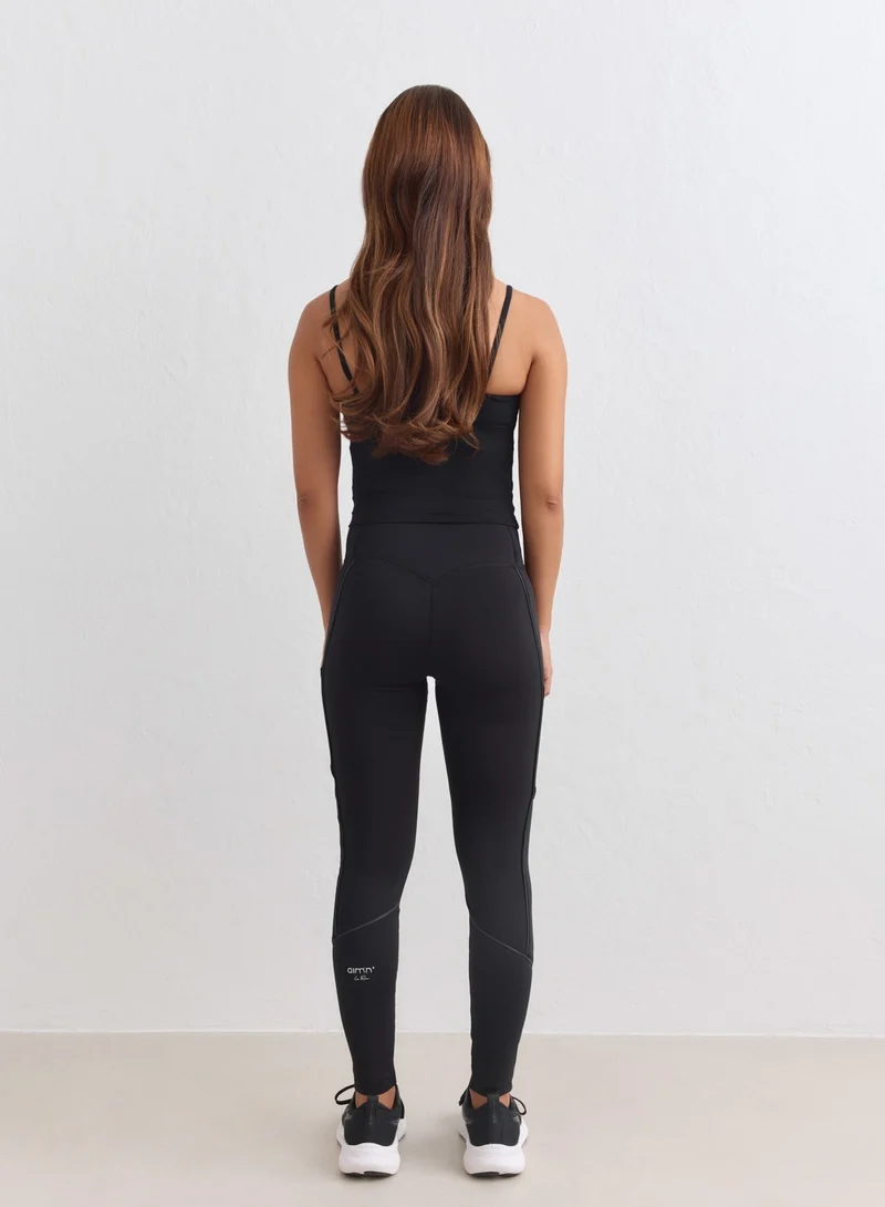 Black Warming Reflective Running Tights