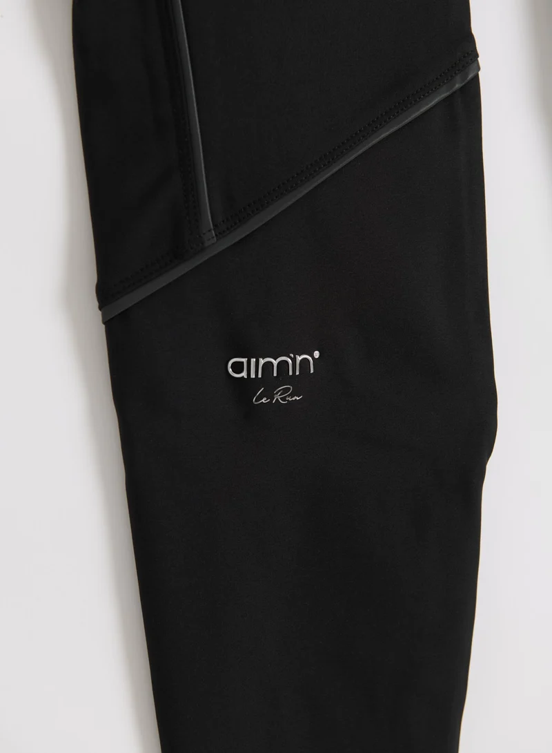 Black Warming Reflective Running Tights