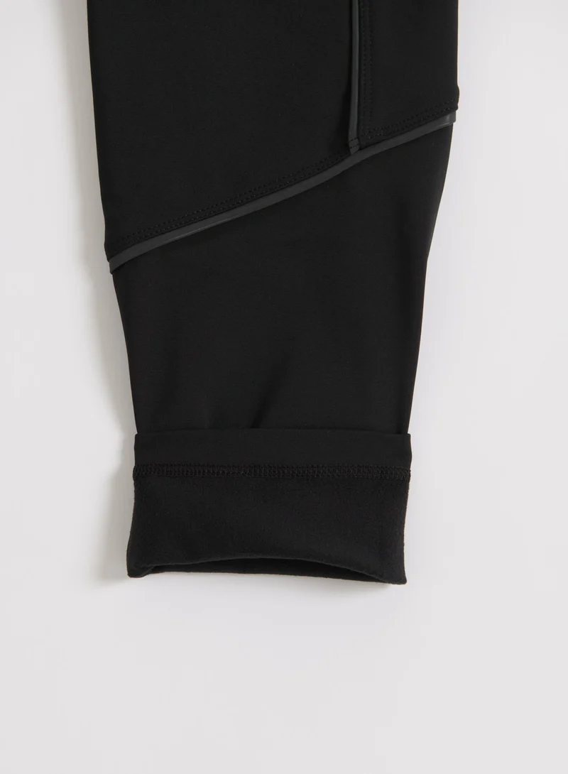 Black Warming Reflective Running Tights