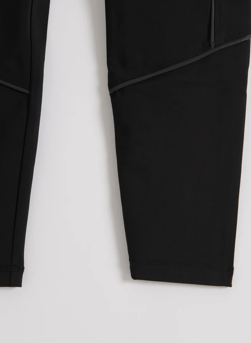 Black Warming Reflective Running Tights