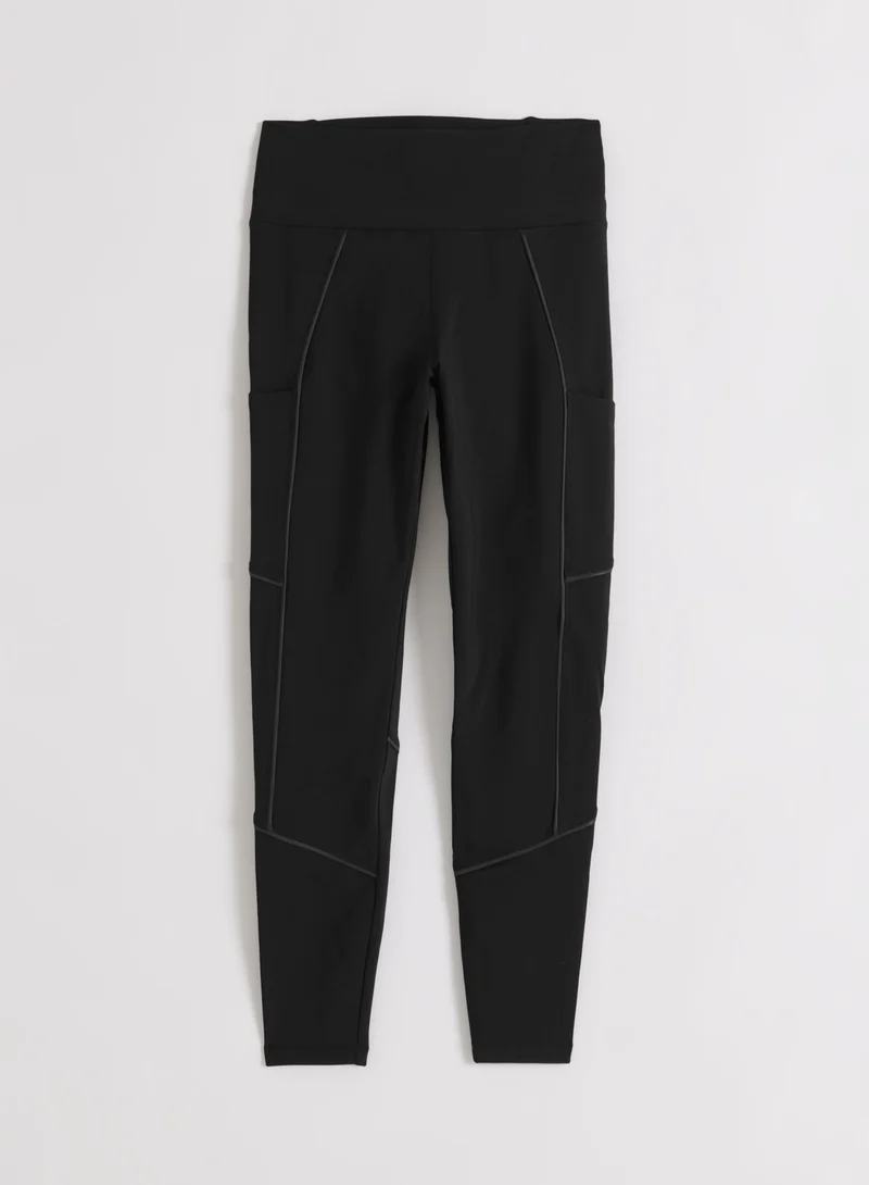 Black Warming Reflective Running Tights