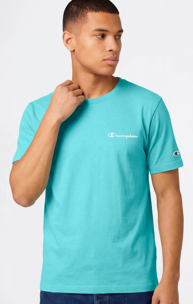 Men’s T-Shirt with Small Embroidered Logo Icons
