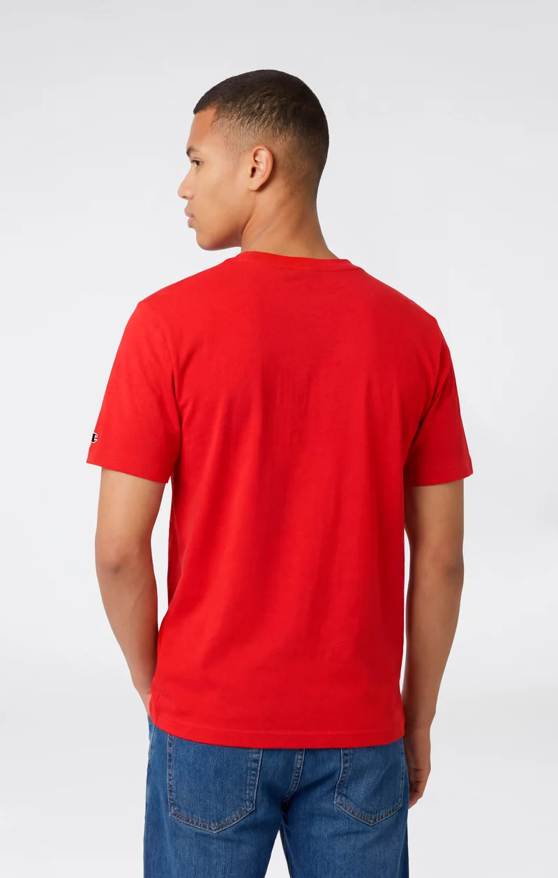 Men’s T-Shirt with Small Embroidered Logo Icons