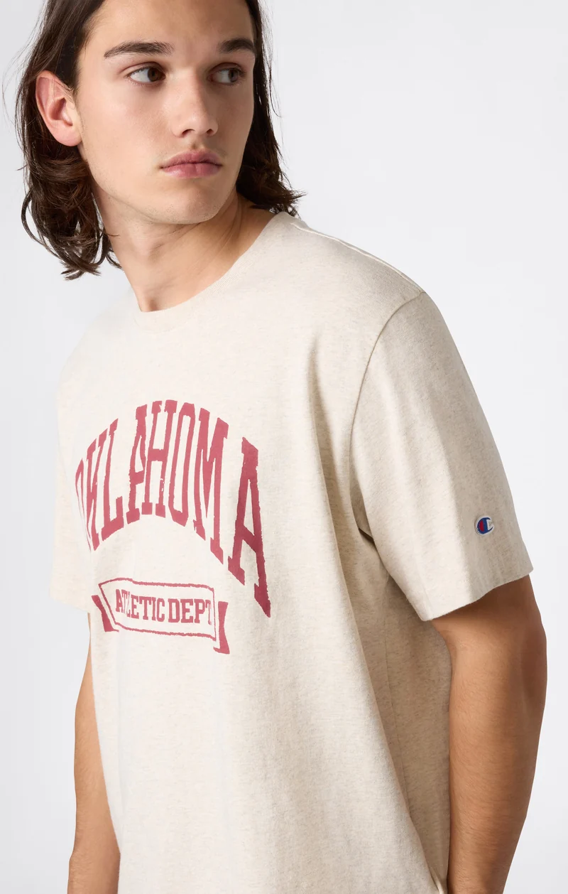 Men’s Heavy Cotton T-Shirt with Reverse Weave Print