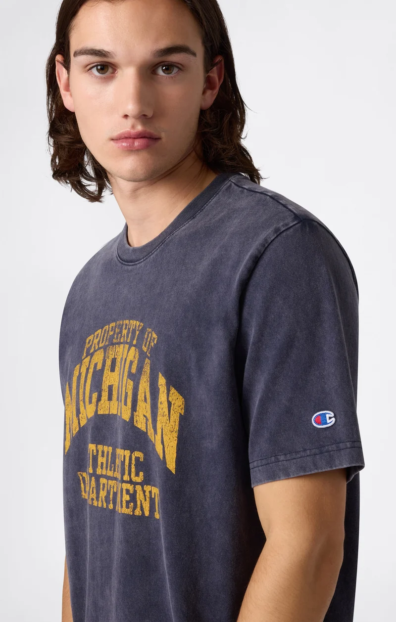 Men’s Heavy Cotton T-Shirt with Reverse Weave Print