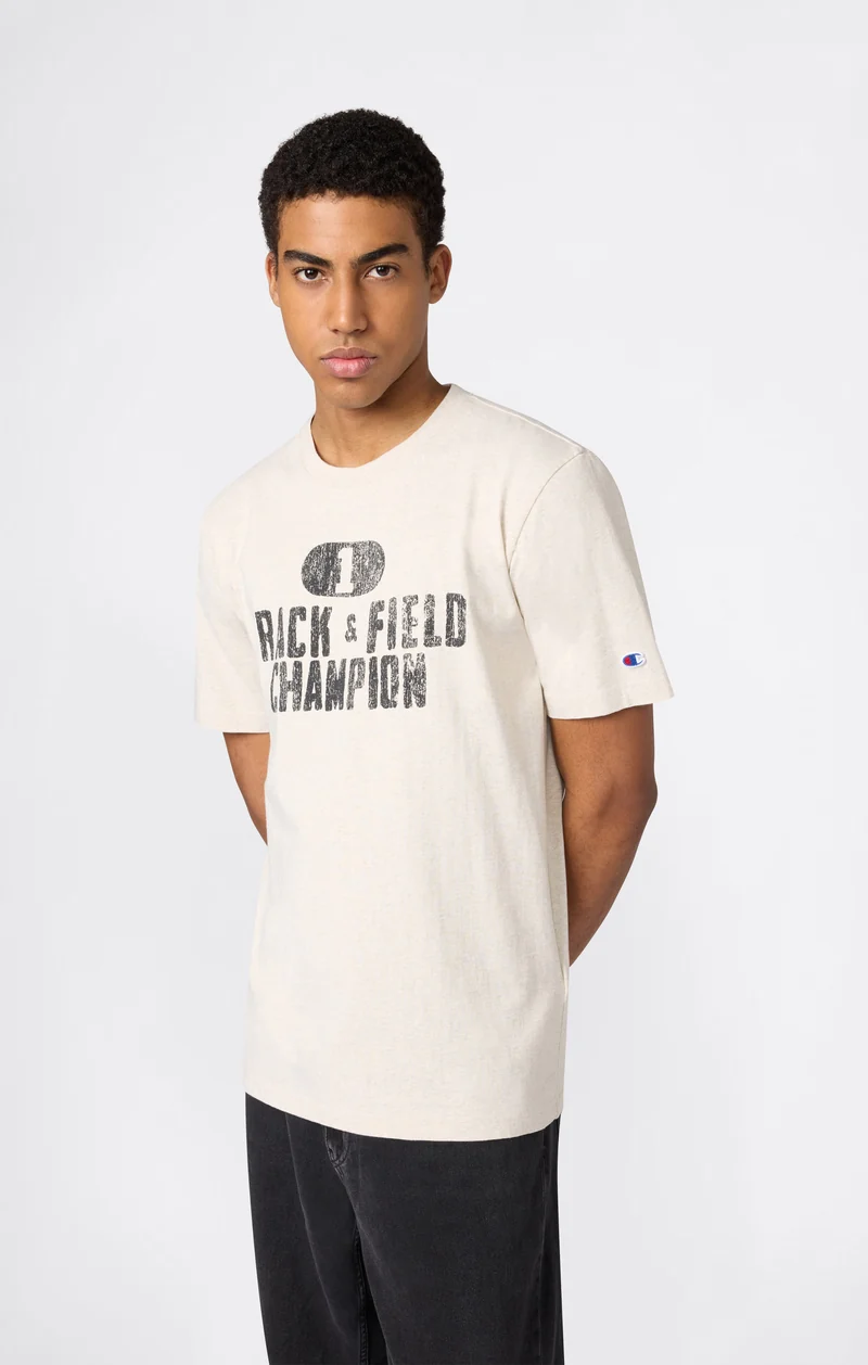 Men’s Heavyweight Cotton T-shirt with Reverse Weave Print