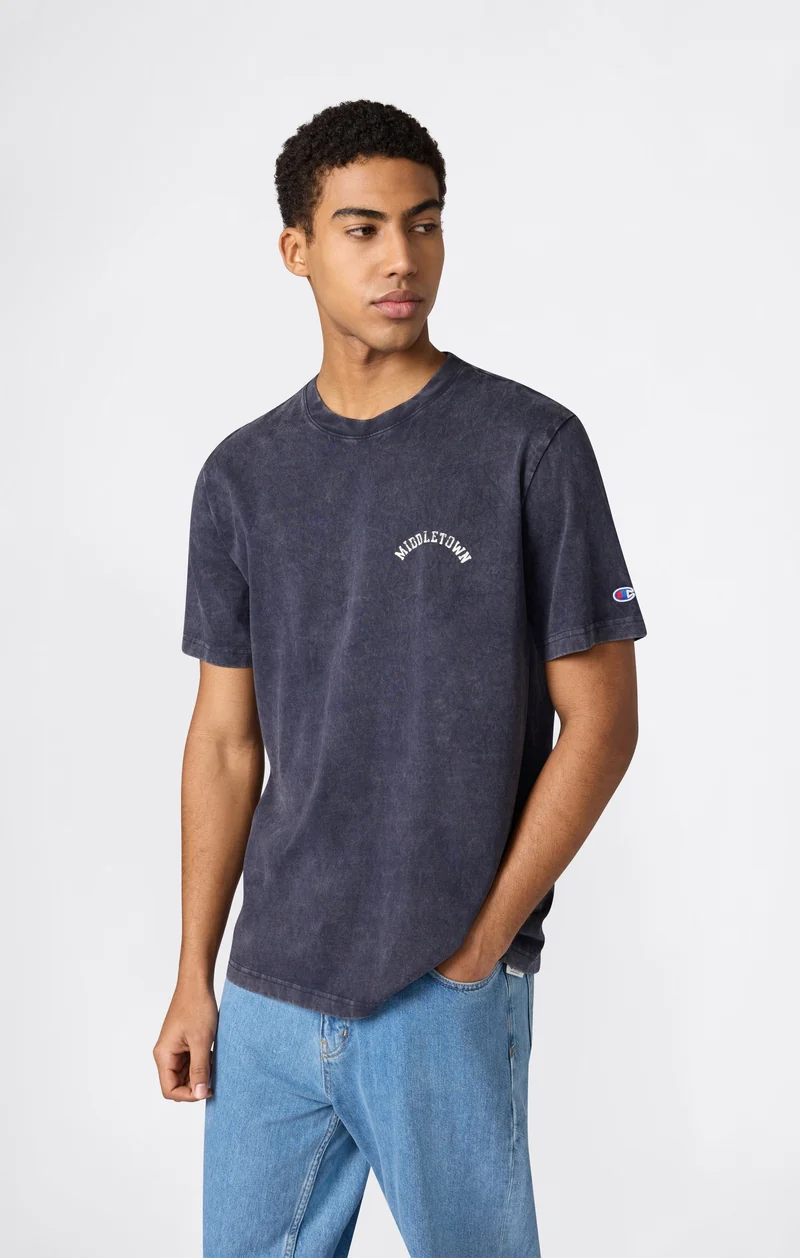 Men’s Heavyweight Cotton T-shirt with Reverse Weave Print
