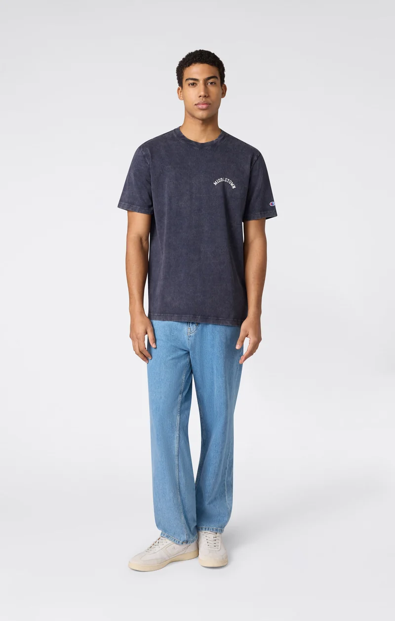 Men’s Heavyweight Cotton T-shirt with Reverse Weave Print