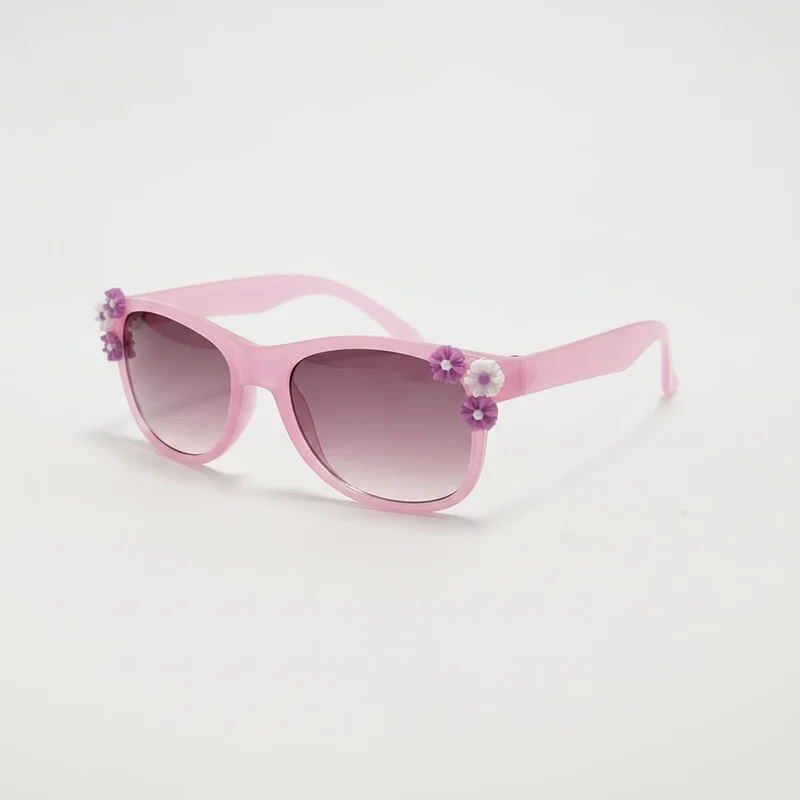 Occhiali bambina da sole 3 fiorellini - Rosa