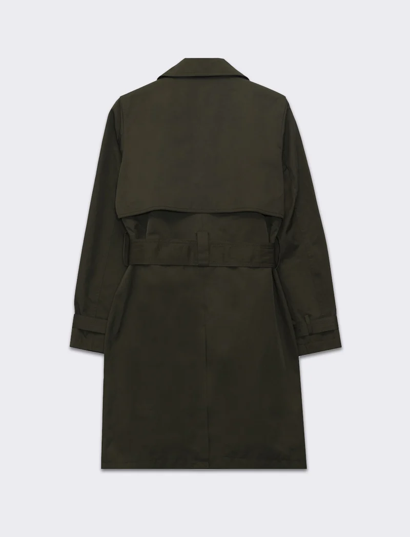 Trench con cintura da donna - Verde militare