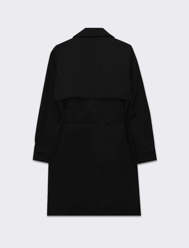 Trench con cintura da donna - Nero