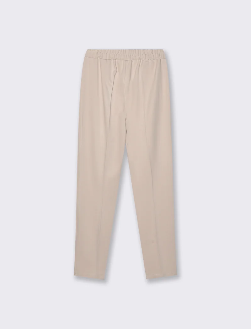 Pantalone sigaretta con pence sul davanti - Bianco burro