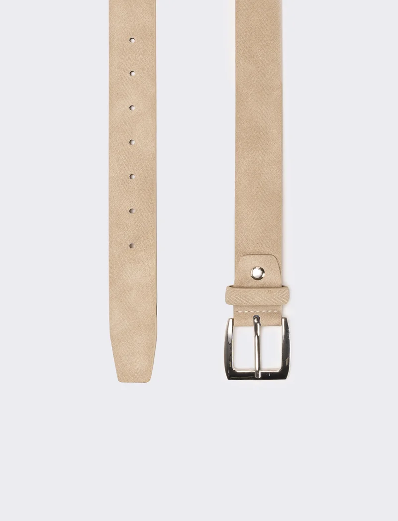 Cintura uomo stampa spigato - Beige