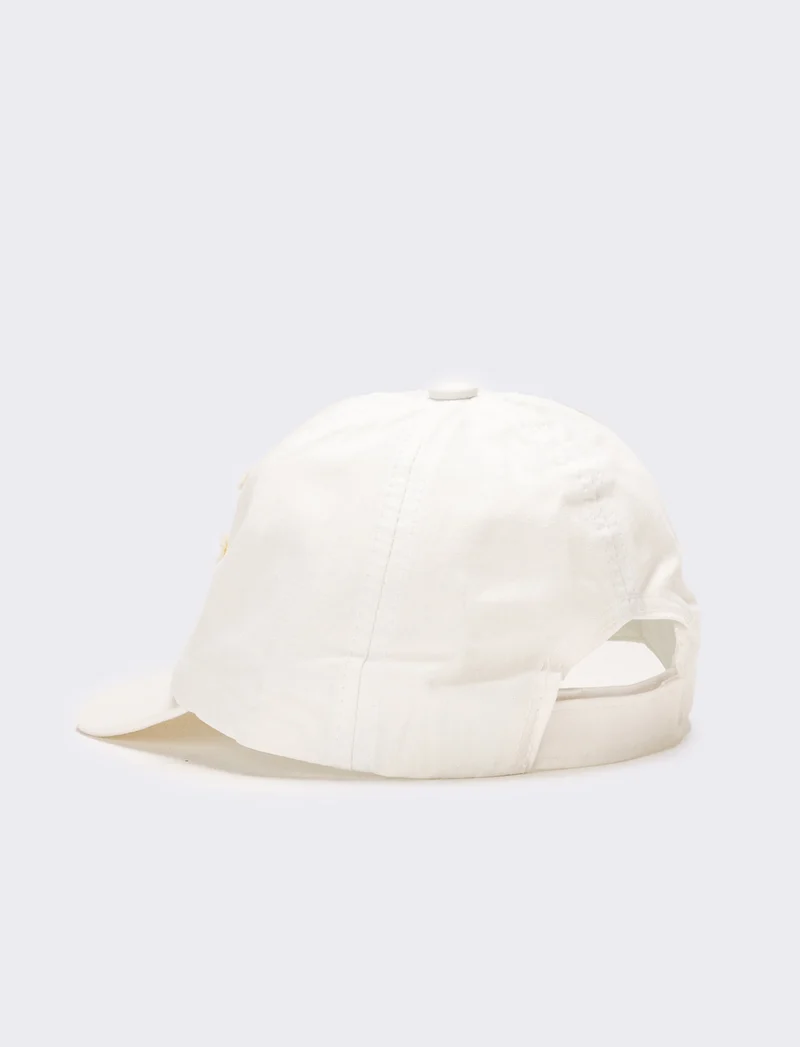 Cappello bambina baseball con margherite - Bianco sporco