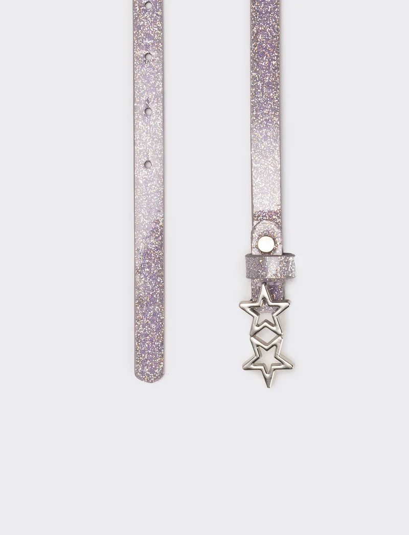 Cintura bambina liscia lurex - Lilla