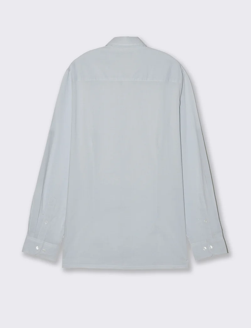 Camicia in voile da uomo - Celeste polvere