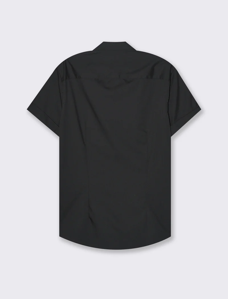 Camicia basic regular fit easy iron da uomo - Nero