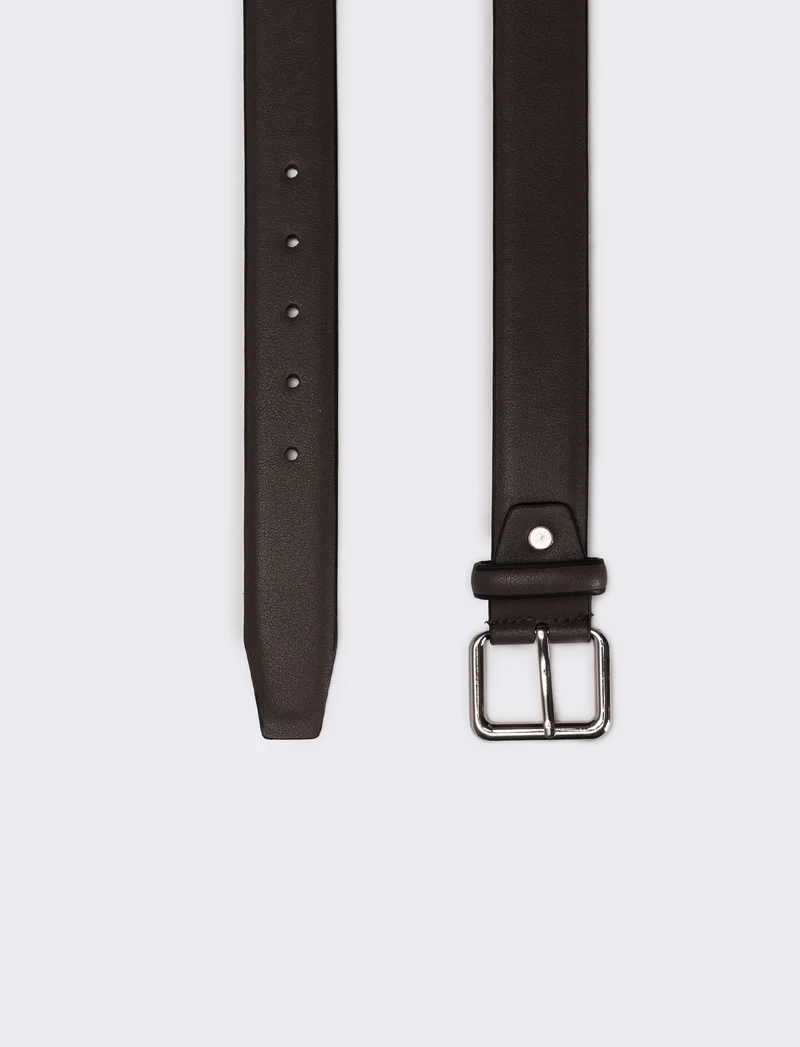 Cintura uomo fibbia quadrata - Marrone