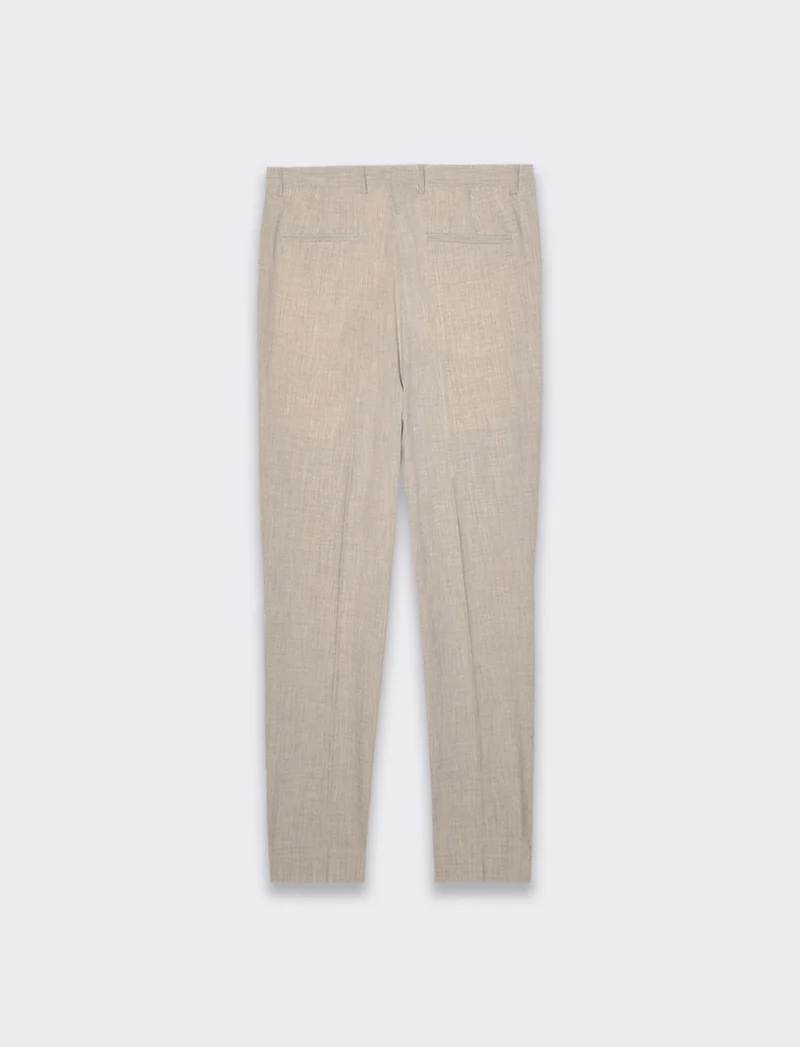 Pantaloni da completo effetto lino da uomo - Beige