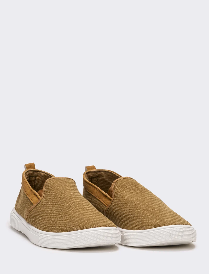 Slip-on da uomo in canvas - Cammello