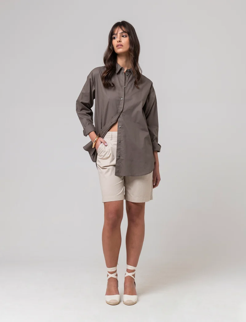 Camicia basica da donna - Verde salvia