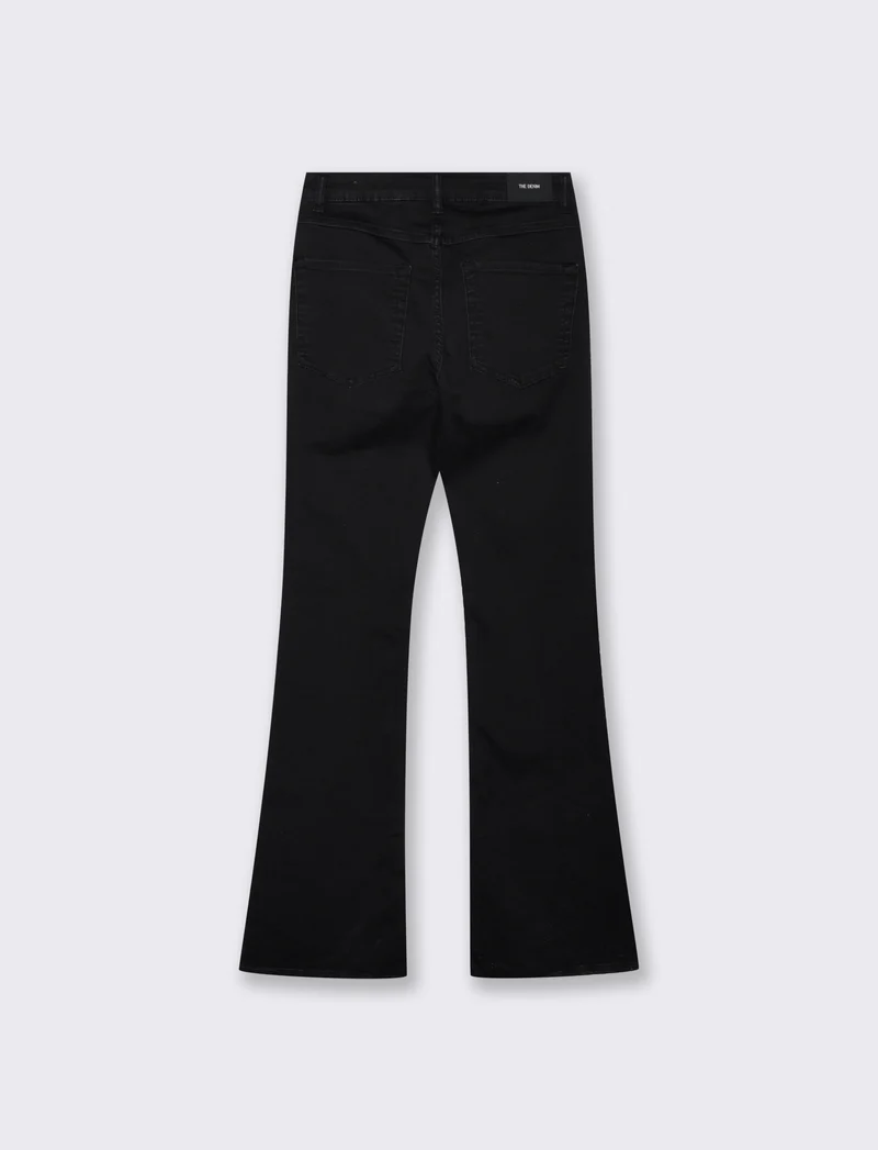 Jeans bootcut 5 tasche regular waist - Nero