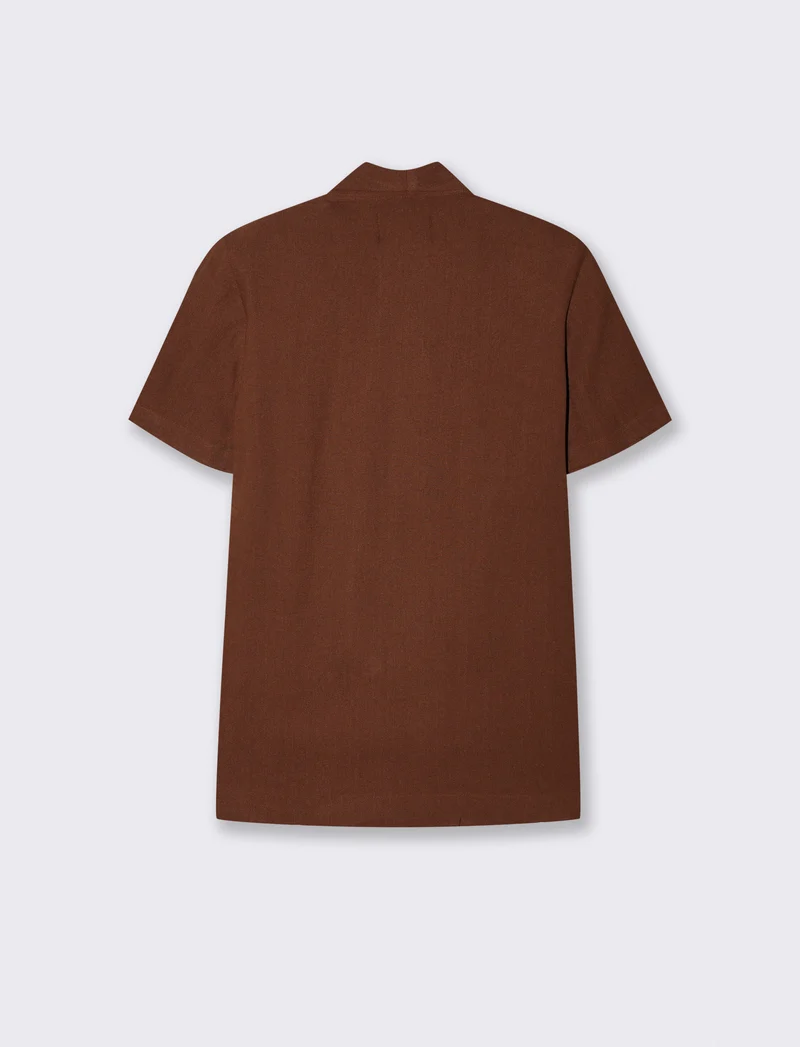 Giacca doppiopetto a mezza manica - Marrone cioccolato
