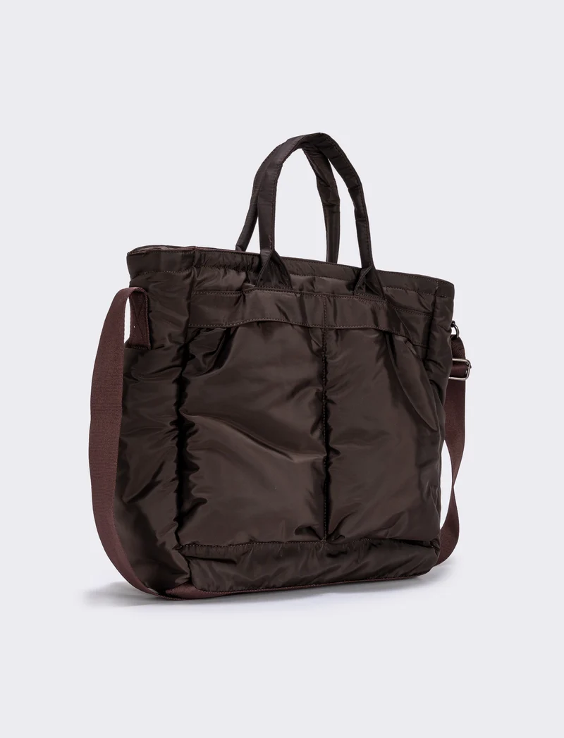 Borsa lavoro uomo nylon con tasche pratiche - Marrone